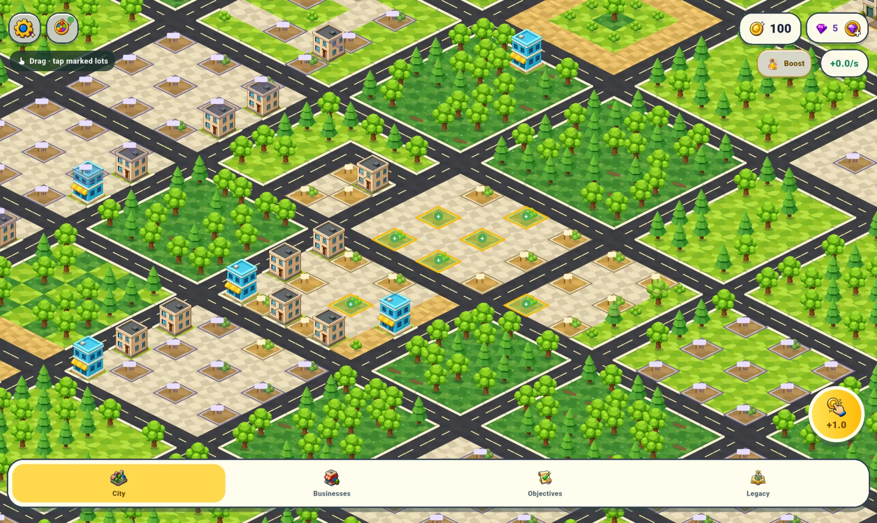 Golden District isometric city map