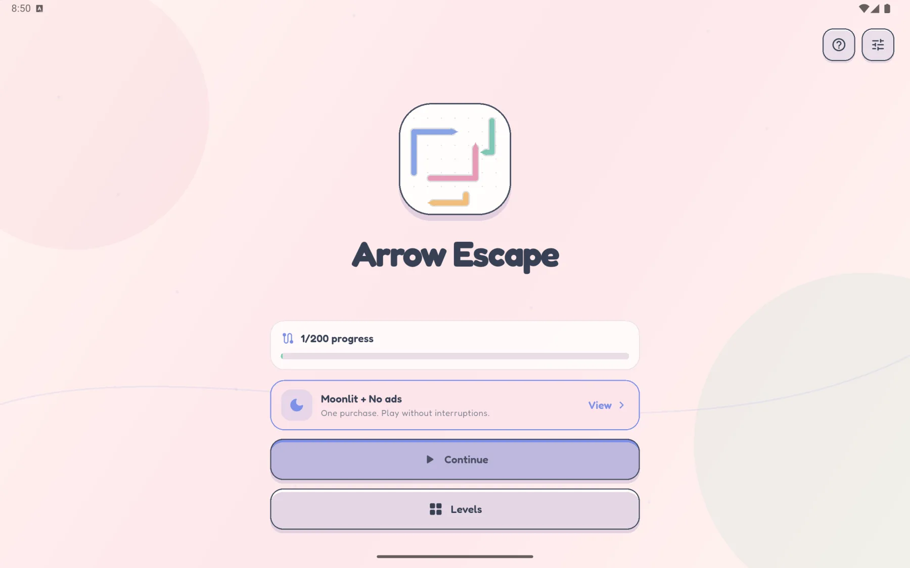Arrow Escape main menu